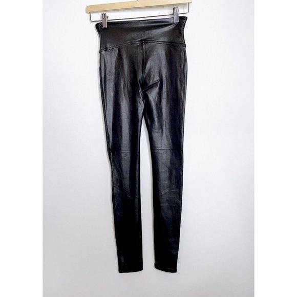 NEW SPANX Black High Rise Faux Leather Leggings Size Petite S  $98 - Picture 9 of 10